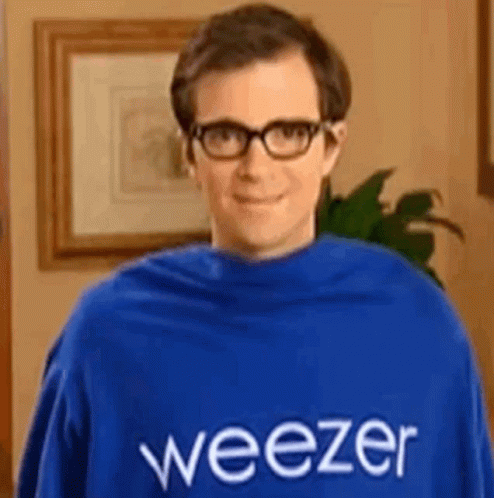 Rivers Cuomo Weezer GIF - Rivers Cuomo Weezer Snuggie - Discover & Share  GIFs
