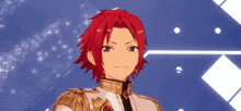 a cartoon character with red hair and a white outfit