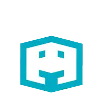 a speech bubble that says thank you with a blue cube