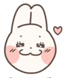a cartoon rabbit with a sad face and a heart on its chest .