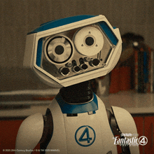 a robot with the number 4 on his chest
