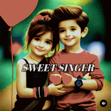 a picture of a boy and a girl with the words sweet singer written above them