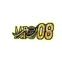a logo for mr08 with a globe in the middle