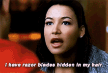 Glee Santana Lopez GIF - Glee Santana Lopez I Have Razor Blades Hidden In My Hair GIFs
