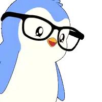 a blue and white penguin wearing glasses with the words no need to get aggressive below it