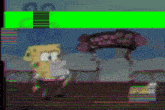 a cartoon of spongebob and patrick standing in front of a sign that says lucky strike