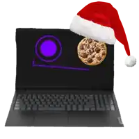 a santa hat with a cookie on top of it