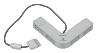 a sony playstation controller with a black cord attached to it