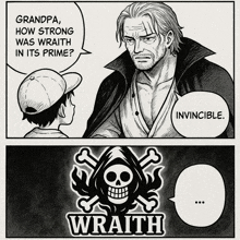 a black and white drawing of a man talking to a child and the words wrath on the bottom