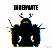 a poster with a silhouette of a monster and the words innervate