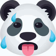 sweating panda joypixels its hot in here its so hot
