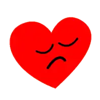 a broken heart with a sad face on it