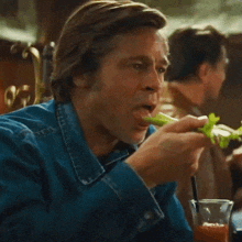 Eating Celery Cliff Booth GIF - Eating Celery Cliff Booth Once Upon A Time In Hollywood GIFs
