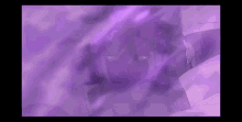 a close up of a person 's face in a purple background .