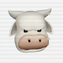 a cow 's head is shown with a glitch effect on it