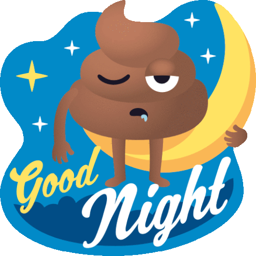 Good Night Happy Poo Sticker - Good Night Happy Poo Joypixels Stickers