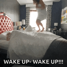 Jumping On Bed Excited GIF
