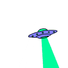 ufo green shine light fly