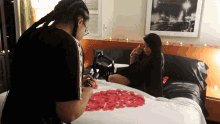 Behind The Scenes On The Bed GIF - Behind The Scenes On The Bed Roses GIFs