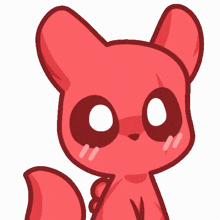 a cartoon drawing of a red cat with a white background