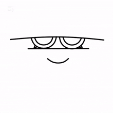 a black and white drawing of a girl 's face with a smile