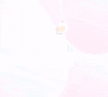 a little girl in a pink dress is holding a stamp in front of a sign that says 50