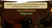 a speech bubble that says " couldnt help but notice this wonderful women through the window back there "