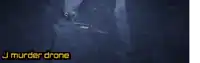 a dark background with the words j murder drone written on it