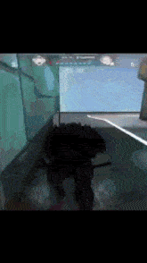 a shadow of a person is visible in a room