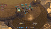 a group of people are playing a video game and they are fighting each other in a large arena .
