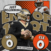 a saints football player is holding a ball and says just beginning