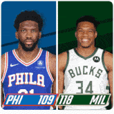 a philadelphia basketball player and a bucks player