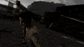 a man in a snakeskin shirt is flying in the air