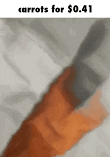 a picture of a carrot with the words carrots for $ 0.41 above it
