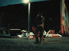 a man pushing a shopping cart full of meat