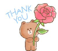 Rose For You Thank You Bear Sticker - Rose For You Thank You Bear Thanks Stickers