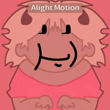a cartoon drawing of a girl with the words alight motion above her head