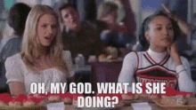 Glee Quinn Fabray GIF - Glee Quinn Fabray Oh My God What Is She Doing GIFs