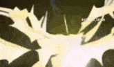 a cartoon character is being struck by a lightning bolt in a dark room .