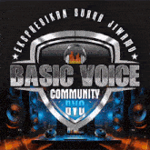 a logo for basic voice community bvc by dj