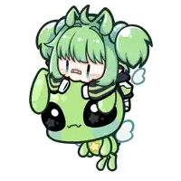 a cartoon drawing of a green frog with a star on its chest