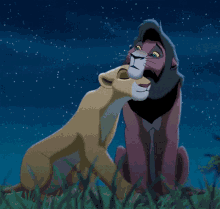 kovu kiara hug lion king