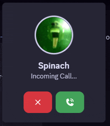a screenshot of a spinach incoming call screen