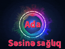 a rainbow colored circle with the name ada in the center