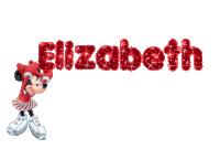 the name elizabeth is displayed with a minnie mouse