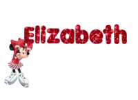 the name elizabeth is displayed with a minnie mouse