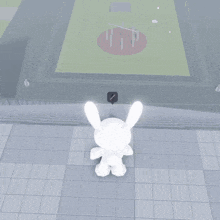 a cartoon character is standing on a set of stairs