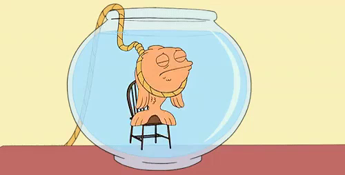 Fish Suicide - American Dad Hanging GIF - American Dad Cartoon Klaus -  Discover & Share GIFs