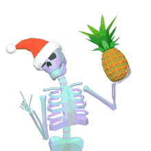 dancing skeleton pineapple christmas