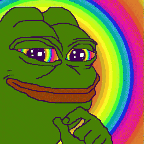 Rainbow Pepe GIF - Rainbow Eyes Pepe - Discover & Share GIFs